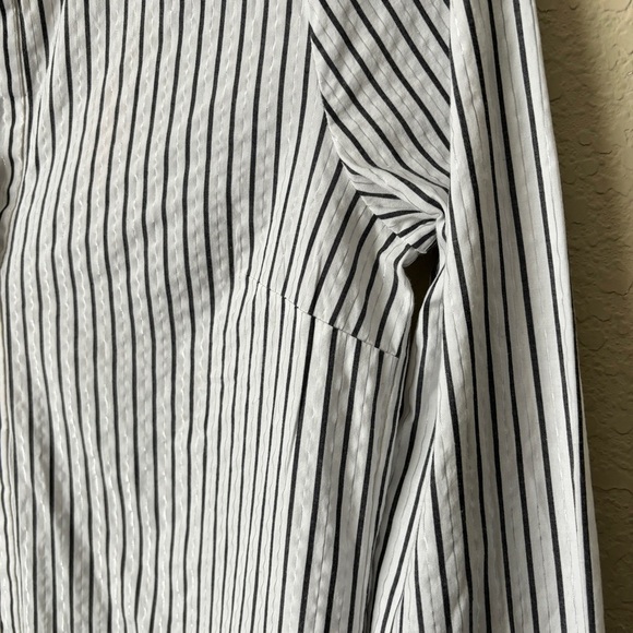 Derek Lam 10 Crosby Metallic Striped Print Long Ruffle Sleeve Career Blouse Top - Picture 7 of 13